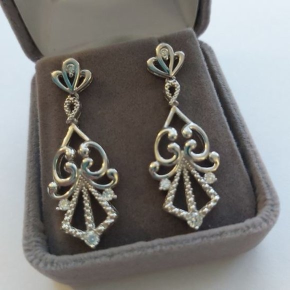 Crystals Earrings in Sterling Silver - Picture 1 of 1